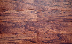 Curved elm wood flooring